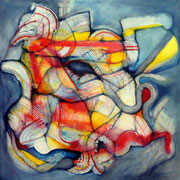 Embolic - Mixta sobre lienzo  80 x 80 cms