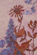 Blumen und Kreise, 2021, 33,5 x 22,8 cm, Acryl auf MDF