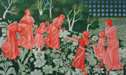Frischer Lachs oder: Remake "auf blumiger Au", 2019, 90 x 150 cm