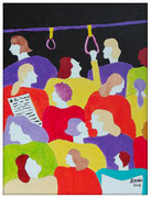 Titre : LE METRO  Médium : Acrylique sur toile Dimensions : 40 x 30 cm Année : 2019 DISPONIBLE 