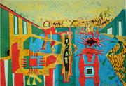 "Barrieren...Grenzen...Beschränkung" (2016, Auflage 6, Papiermaß 62x86cm, Druckmaß 40x60cm)