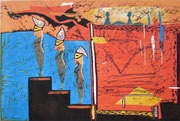 "Die Treppchensteiger" (2012, Auflage 8, Papiermaß 50x65cm, Druckmaß 30x45cm)