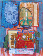 "Schläfer"  2026   65x50 cm  Monotypie/Kreide/Blei- und Farbstift auf Papier