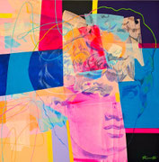 Davide Ricchetti "  Antino n3   " tecnica mista su tela, cm 80x80, 2025