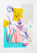 Davide Ricchetti :" Aurora , esercizio su Michelangelo" ,  tecnica mista su carta, cm 40x25, 2016. In permanenza presso la Galleria dArte moderna e contemporanea Bruno, Villa s.Giovanni