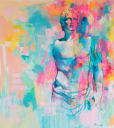 Davide Ricchetti: "Alessandro Magno #3, tecnica mista su tela, cm 110x125, 2021. 