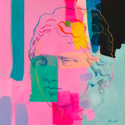 Davide Ricchetti: "Venere", tecnica mista su tela, cm 80x80, 2024