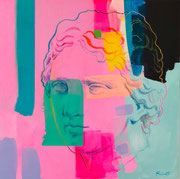 Davide Ricchetti: "Venere", tecnica mista su tela, cm 80x80, 2024