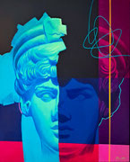 Davide Ricchetti " Antinoo IV" tecnica mista su tela, cm 100x80, 2025