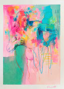 Davide Ricchetti: "San Sebastiano" ,tecnica mista su carta, cm 62x46, 2023
