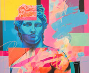 Davide Ricchetti " Giovane eroe n2 " tecnica mista su tela, cm 120x100, 2025