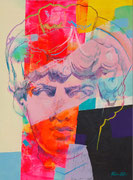 Davide Ricchetti "Antino incoronato" tecnica mista su tela, cm 80x60, 2024