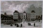 0693/ Stahlstich, ~1900, Palais Luxembourg bei Paris/Frankreich, 30x20cm, stockfleckig, EUR 15,-