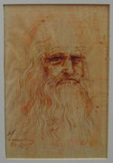 2467/ Rötel, ~1970, Leonardo da Vinci, P.Schadwinkel unsign. (Zertifikat), 15x22cm, EUR 35,-