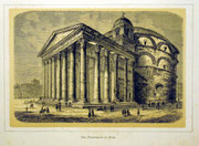 1155/ Druck aus Kunstbuch, ~1900, Pantheon in Rom, C.Zimmermann X.A., Blatt 20x26cm, Stockflecken, EUR 15,-