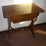 KT0399/ Nähtisch ~1900, Jugendstil, Nussholz dunkel, H 78, B 72, T 44cm, EUR 320,-