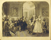 1222/ Stich nach E.M.Edward, Dr. Johnson in the ante-room of Lord Chesterfield, C.W.Sharpe, 23x28cm, EUR 20,-