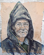 Vieil Homme Marocain - Technique Mixte sur kraft, 2019