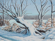 Winter am See, 30x40, Aquarell auf Papier