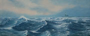 Schwere See, 16x40, Acryl auf Malplatte
