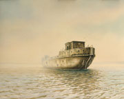 Das Betonschiff, 40x50, Öl auf Ölmalpapier