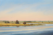 Poeler Inselansicht, Acryl auf Leinwandplatte