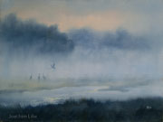 Morgennebel, 30x40, Öl auf Leinwandplatte