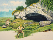 Die Höhle(Illustration), 30x40, Gouache auf Papier