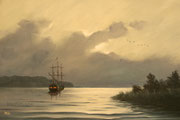 Vor Anker, 34x45, Öl auf Leinwandplatte