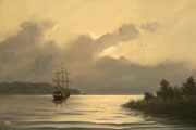Vor Anker, 34x45, Öl auf Leinwandplatte