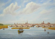Wismar um 1700, 40x60, Acryl auf Malplatte