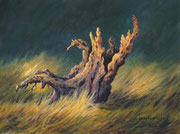 Baumstumpf, 30x40, Acryl auf Malplatte
