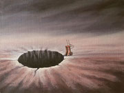 "Schwarzes Loch", 30x40, Acryl auf Leinwandplatte