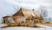 Bauernhaus, 40x60, Öl auf Malplatte