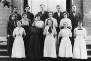 Vassar High School Class of 1914. Lloyd Botimer (back row, fourth from left). Dorothy Worden, (front row, second from left ) was Lloyd's high school sweetheart he married after the war.