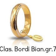 Fede Unoaerre Classica bordi rodiati gr 7,0 Oro giallo e bianco 4,5 mm 70 AFN 1/01