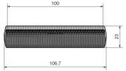 3D printed nozzle 100mm wide (SL38-75-100-5-2,0-TI)