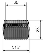 3D printed nozzle 25mm wide (SL38-75-25-5-2,0-TI)