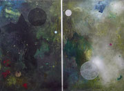 Corpus Hermeticum, mixed media on canvas, Diptych 150x200 cm 