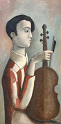 VIOLIST - Oil on wood - 80x40cm - 2018. Private collection in Houston (USA).