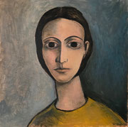 PORTRAIT OF WOMAN NO.1 - Oil on wood - 22x22cm - 2018. Private collection in New York (USA).