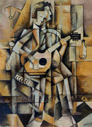 GUITARRISTA - Tècnica: Oli sobre llenç. Dimensions: 100x73 cm. Any: 2015