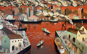 THE PORT - Oil on canvas - 116x73cm - 2023 Private collection, Doha, Qatar (CDA)