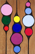 Oasis n°1, 2011, Vinyl und Lack auf Holz, ca, 29 x 38 cm