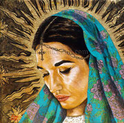  Madonna de Ocotlán ©2016, Acrylic on Canvas, Dimensions 10" w x 10" h, Private Collector