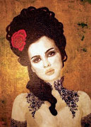 Boudoir Catrina ©2010, Acrylic on Canvas, Dimensions 18" w x 24" h, Private Collector