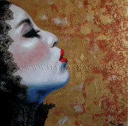 Madama Butterfly ©2010, Acrylic on Canvas, Dimensions 10" w x 10" h, Private Collector, Los Angeles  CA USA Asian Pacific  Islander American Hertiage Month Calendar and  Cultural Book 2016