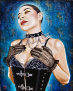 Beneath the Cristal Moon © 2023, Dimension: 20" h x 16" w, Acrylic on Canvas, Private Collector