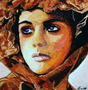 Femme Fatale: La Catrina IV ©2009, Acrylic on Canvas, Dimensions 6" w x 6" h, Private Collector