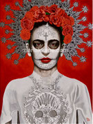 Frida Catrina ©2023,  Dimensions: 18" w  x 24" h, Acrylic on Canvas, Private Collector